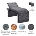 Ver imagem 4 de Maca Estofada Estética Cílios Regulável Spa Suede Maitê:cinza