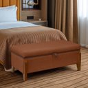 Ver mais imagens de Banqueta Decorativa Puff Baú Organizado Bali 90 Cm Bouclé:terracota
