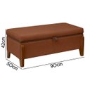 Ver imagem 3 de Banqueta Decorativa Puff Baú Organizado Bali 90 Cm Bouclé:terracota