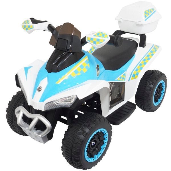 Mini Quadriciclo Moto Elétrica Criança Infantil Bateria 6V Luz Som Bivolt Branco Brinqway BW-129