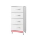 Ver imagem 1 de Comoda Siria 4 Gavetas Branco Rosa