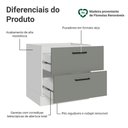 Ver imagem 6 de Balcão Agata 2 Gavetas MDP 80cm Branco e Cinza Madesa