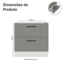 Ver imagem 7 de Balcão Agata 2 Gavetas MDP 80cm Branco e Cinza Madesa