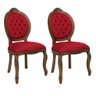 Kit 2 Cadeiras Clássica Medalhão Entalhada Estilo Antigo Vermelho Soberati Cadeira Medalhão Entalhad - 1