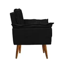 Ver imagem 4 de Poltrona Opala Luxo com Pés Estilo Retrô - Preto
