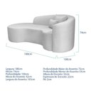 Ver imagem 3 de Recamier Curvo Orgânico 180cm 3 Lugares Lado Esquerdo para Sala de Estar Bouclé Londres