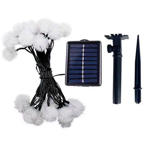 Pisca Cordão Dente de Leão Solar Externo 20 Leds 5m Branco