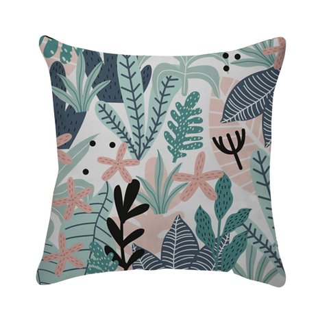 Capa de Almofada Tropical Azul 43x43cm