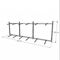 Arara de Roupas Closet Quarto com 22 Peças Cremalheira 300x100 Cm Cor Branco Modelo Clst1b397 - 3