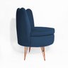 Poltrona Decorativa Dália com Puff Chloe Hairpin Legs Bronze Suede Azul Marinho - 6
