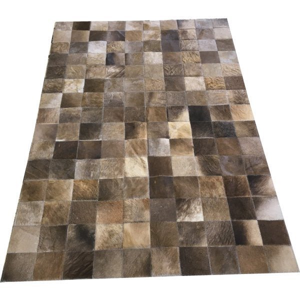 Tapete de Couro Cinza Natural Escuro 1,00x1,50 S/B Peça 10cm
