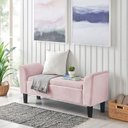 Ver imagem 3 de Recamier Bau Malibu 1,40m Suede Rosa Bebe - Inova Decor