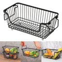 Ver imagem 1 de Cesto Aramado Multiuso Preto Fosco Empalhável Retangular