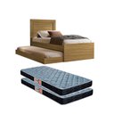 Ver imagem 1 de Bicama Solteiro Luara Nature de Mdf para Quarto com 2 Colchões 188x88 Incluso