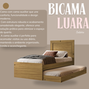 Ver imagem 7 de Bicama Solteiro Luara Nature de Mdf para Quarto com 2 Colchões 188x88 Incluso