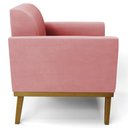 Ver imagem 6 de Poltrona Decorativa Base Madeira Castanho Maressa Suede Rosê - Ibiza
