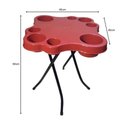 Ver imagem 3 de Mesa Petisqueira Dobrável para Copos e Garrafas Pés de Ferro Vermelho