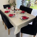 Ver imagem 4 de Toalha de Mesa Redonda em Jacquard Luxo Estrelas Branco e Dourado - 2,80m Sua Casa Decor