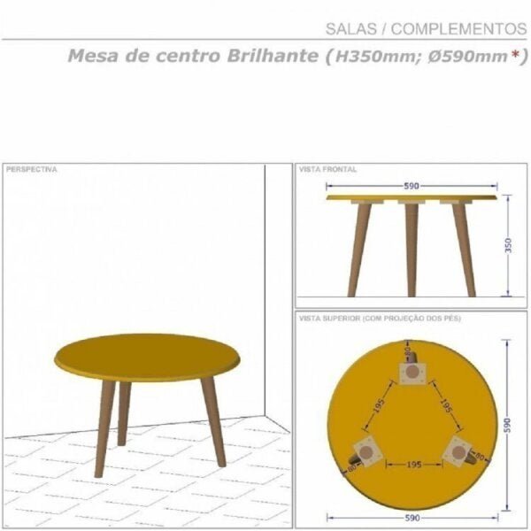 Conjunto Mesa de Centro, Mesa Lateral e Mesa de Apoio Vintage  - 7