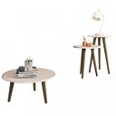 Ver imagem 2 de Conjunto Mesa de Centro, Mesa Lateral e Mesa de Apoio Vintage 