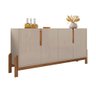 Aparador Buffet Sala Lizz 170cm Com Pés De Madeira Maciça - Off-white/cedro - 3
