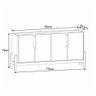 Aparador Buffet Sala Lizz 170cm Com Pés De Madeira Maciça - Off-white/cedro - 2