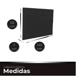 Cabeceira Casal Cama Box Estofada Virginia 140 Cm Veludo - 4