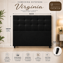 Ver imagem 3 de Cabeceira Estofada Casal 140 cm para Cama Box Virginia em Veludo Premium