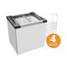 Kit - Freezer Horizontal Tampa de Vidro 144L Nf20 - Metalfrio 220V + 4 Cestos Nextgen Branco - 6