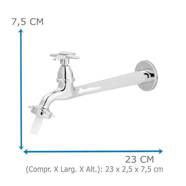 Torneira De Cozinha Oliveira 1159 C-23 De Parede Fixa Com Bico - 5