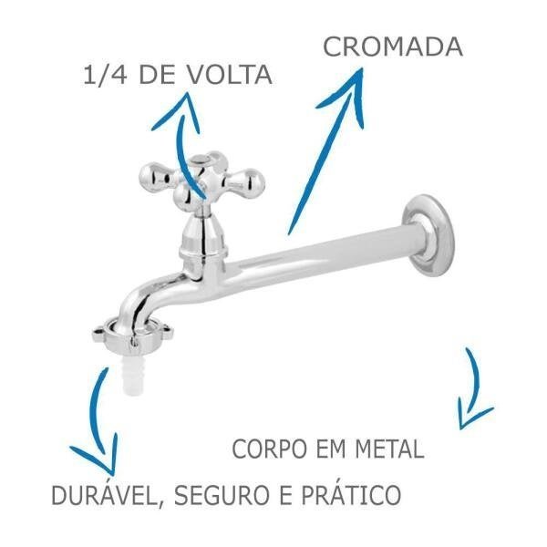 Torneira Cozinha Oliveira 1158 C-52 De Parede Fixa Com Bico - 4