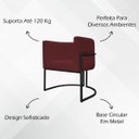 Ver imagem 3 de Poltrona Decorativa Recepção Luna Tecido Sintético Base de Ferro Preta