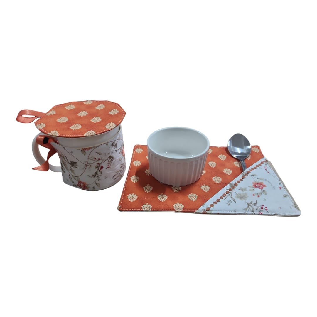 Kit Mug Rug Tapete e Protetor para a Caneca