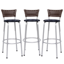 Ver imagem 1 de Kit 3 Bancos Alto Tamborete para Balcão Junco Argila Àrea de Lazer Ilha Bancada bar Churrasqueira