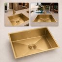 Ver imagem 1 de Cuba Gourmet Lisboa Dourada 60cm Aço Inox 304 Goldenx Luxo