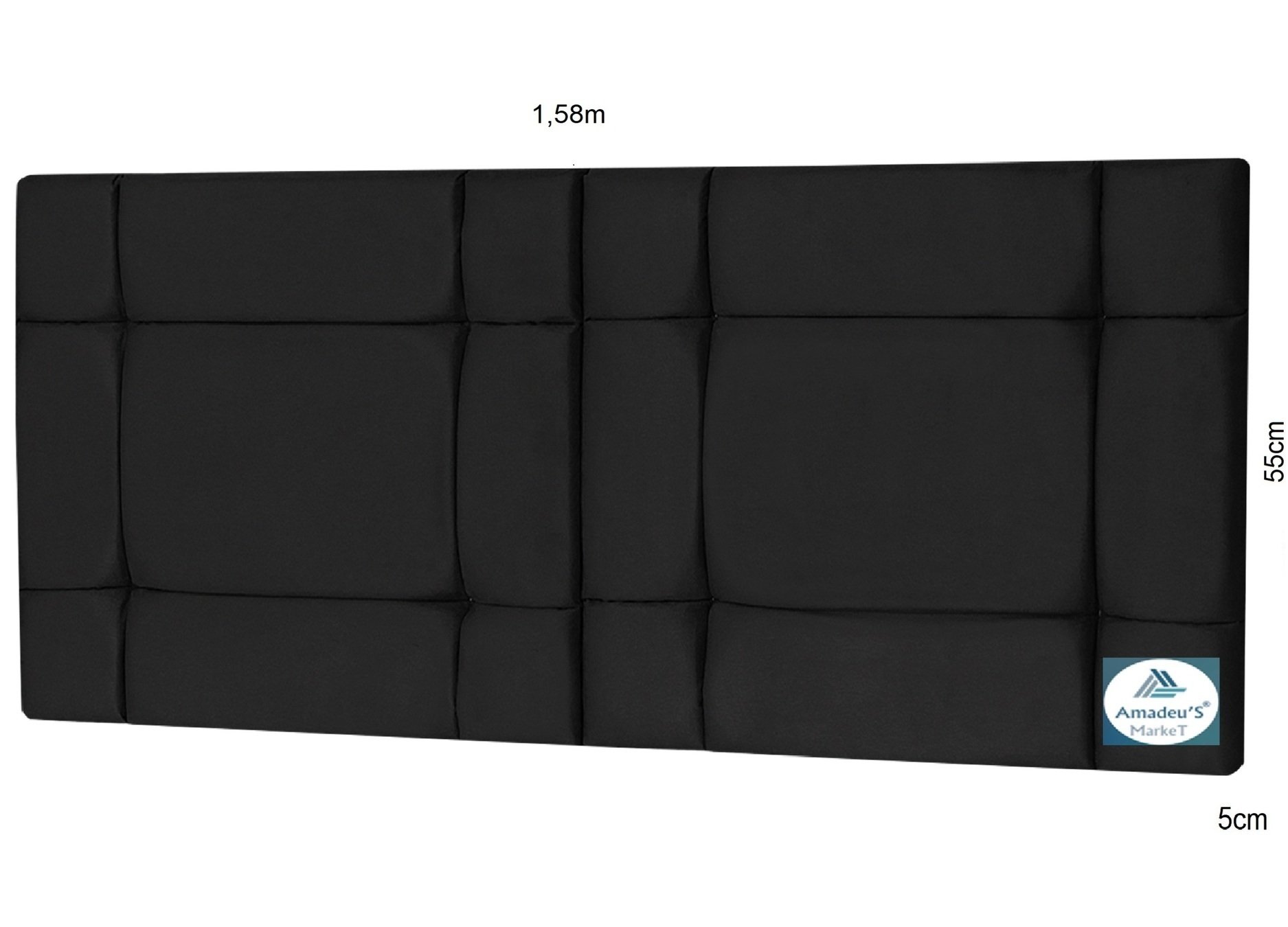 Cabeceira de Cama Box Casal Queen 160cm Estofada Ellegancy Preto - 3