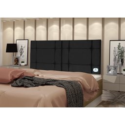 Cabeceira de Cama Box Casal Queen 160cm Estofada Ellegancy Preto - 2