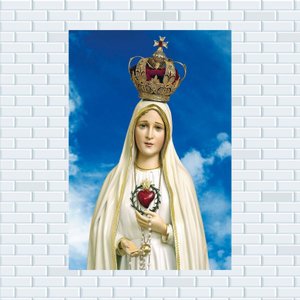 Placa Decorativa MDF Nossa Senhora de Fátima Tamanho 20x27cm