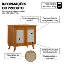 Ver imagem 3 de Bancada Barbearia em Madeira Maciça Deltan 2 Portas em Telinha - Castanho