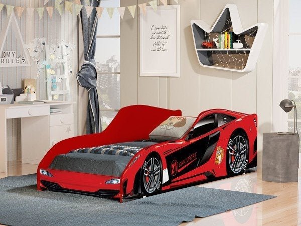 Mini Cama Infantil Carro de Corrida Vermelho