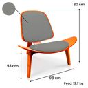 Ver imagem 2 de Poltrona Decorativa Shell Cinza Escuro Linho