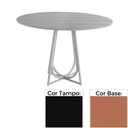 Ver imagem 1 de Mesa de Jantar Redonda 70cm Mh-5299 Madeira Laca Fosca Preta Base Cobre Fosco