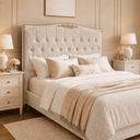 Ver imagem 1 de Cabeceira Greta 140cm Estofada Bouclê Moscow p/ Cama Casal Quarto