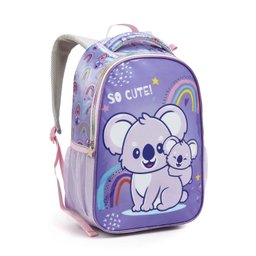 Kit Mochila + Lancheira Térmica + Estojo Simples + Garrafa Coala Lilás - Seanite - 2