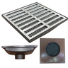 Ralo Pluvial 20x20 Alumínio Tradicional Coletor Marrom Saída Baixa para Tubo de 75mm - 1