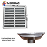 Ralo Pluvial 20x20 Alumínio Tradicional Coletor Marrom Saída Baixa para Tubo de 75mm - 5
