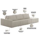 Ver imagem 4 de Sofá Ilha Modular para Sala 342cm com Puff Dublin K01 Bouclê Bege - Lyam Decor