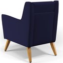 Ver imagem 7 de Kit 02 Poltronas Decorativas com Pés de Madeira Taroba D02 Veludo Azul Marinho B-304 - Lyam Decor