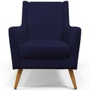 Ver imagem 6 de Kit 02 Poltronas Decorativas com Pés de Madeira Taroba D02 Veludo Azul Marinho B-304 - Lyam Decor