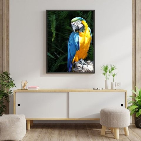 Quadro Canvas Decorativo para Sala Arara Canindé 1,20x90